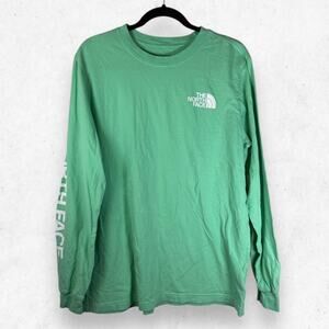 The North Face Long Sleeve Men's L T-Shirt Mint Green 100% Cotton